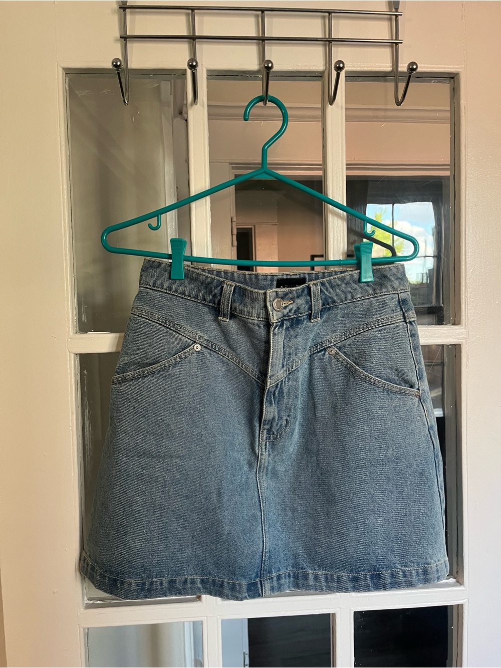 Frank & Oak Light Blue Denim Mini Skirt